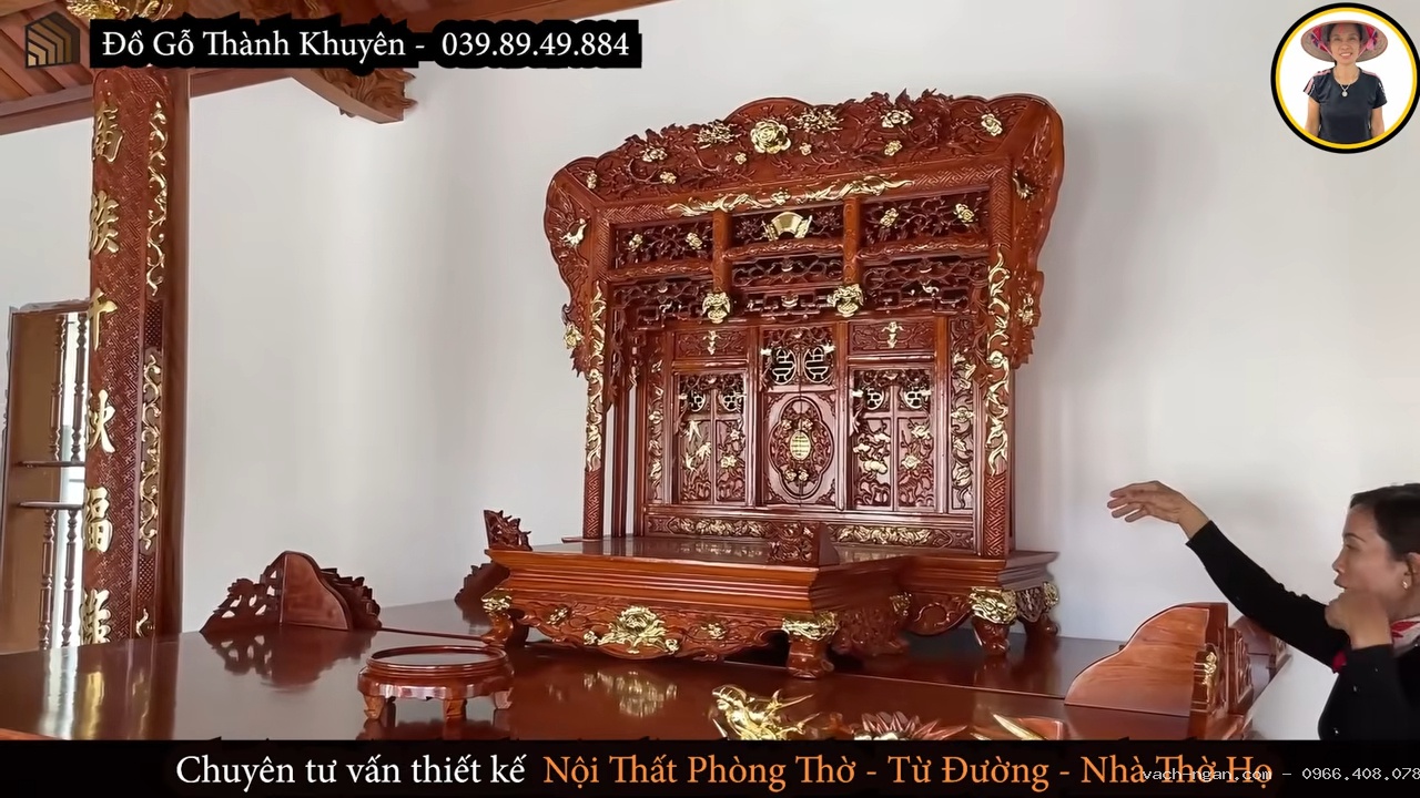 Bố trí sập hầu và bàn thờ, đồ thờ trong không gian rộng