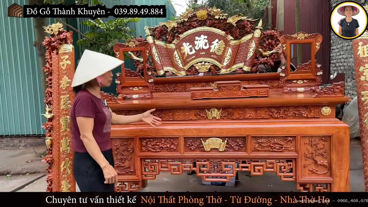 Chi tiết mẫu án gian thờ, sập thờ được làm kỹ từng chi tiết