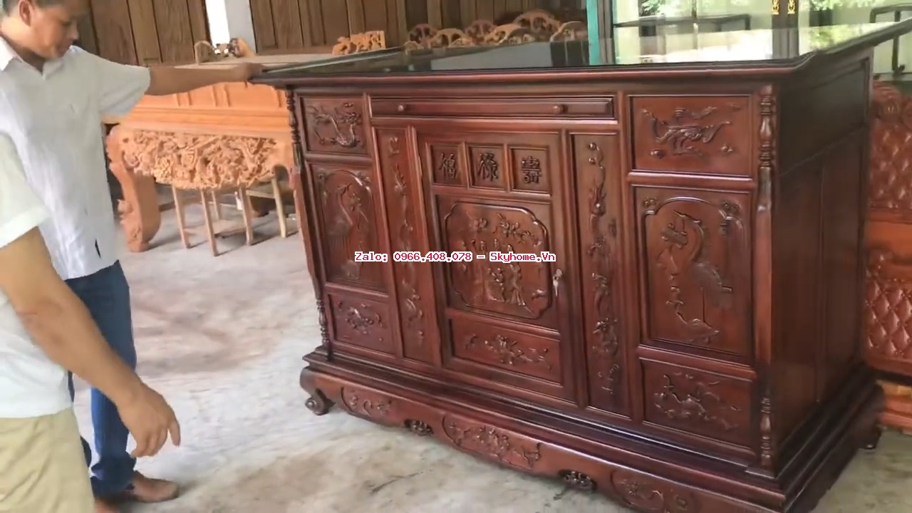Tủ thờ cao 1m30 đặt theo kích thước riêng