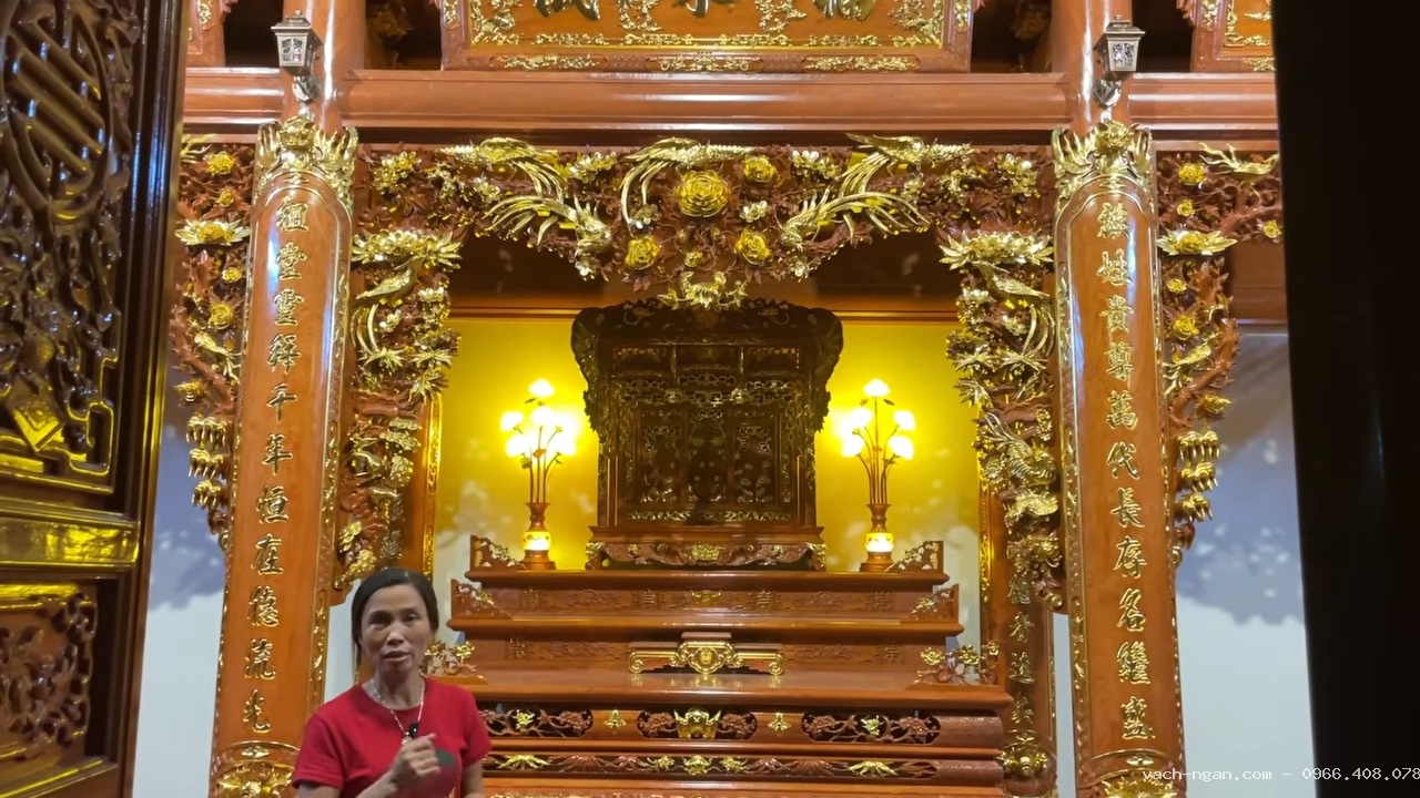 Nội thất phòng thờ 3 gian cho chú khách ở xã Thanh Ba, tỉnh Phú Thọ