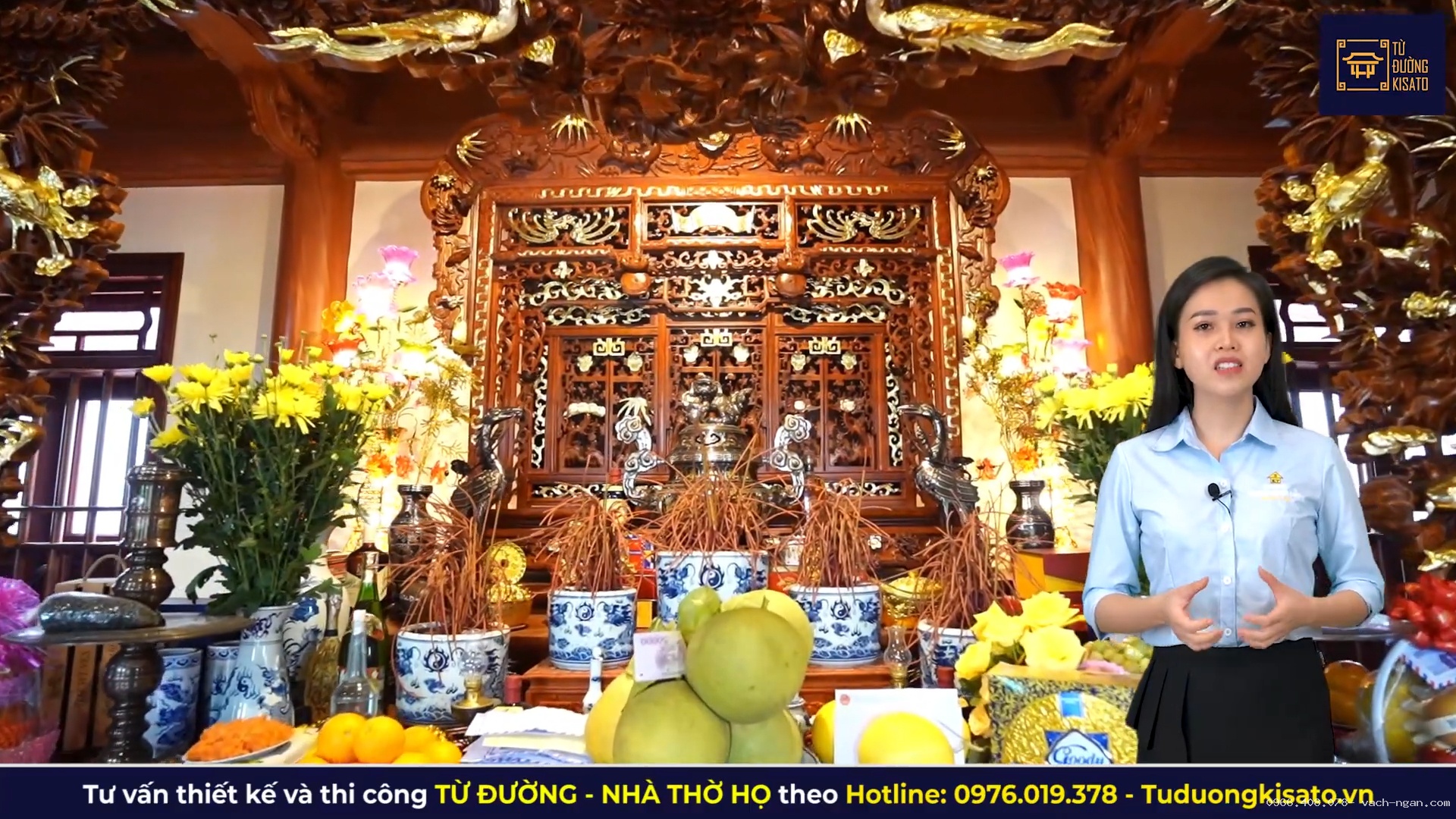 Bố Trí bàn thờ gia tiên 3 cấp lớn theo bản vẽ nhà thờ họ