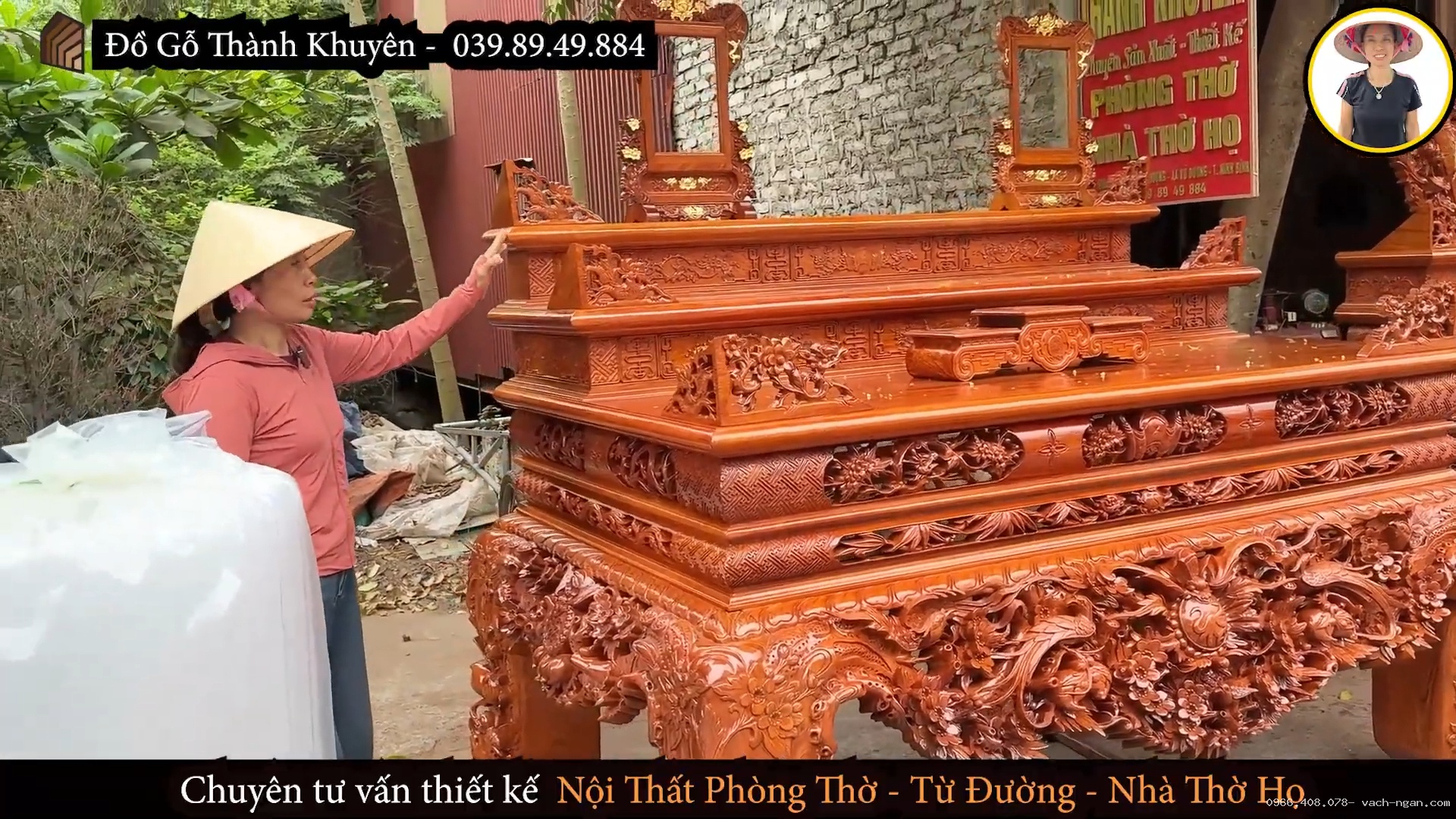 Bàn thờ hương đá Thái Bình dài 2,37 m