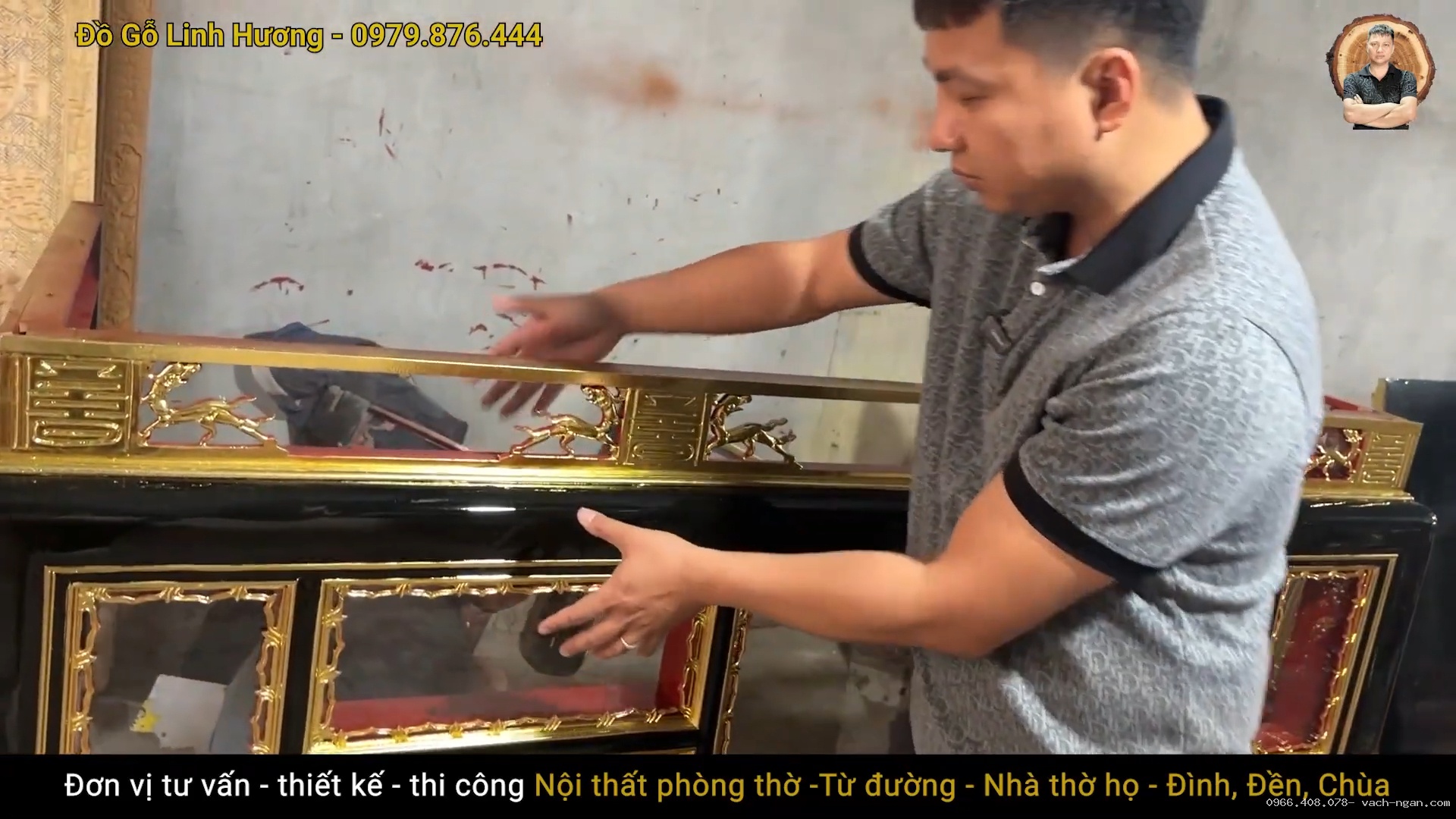 Quy trình sơn son thếp vàng thủ công cho bộ phòng thờ gỗ cao cấp tại xưởng đồ thờ Canh Nậu