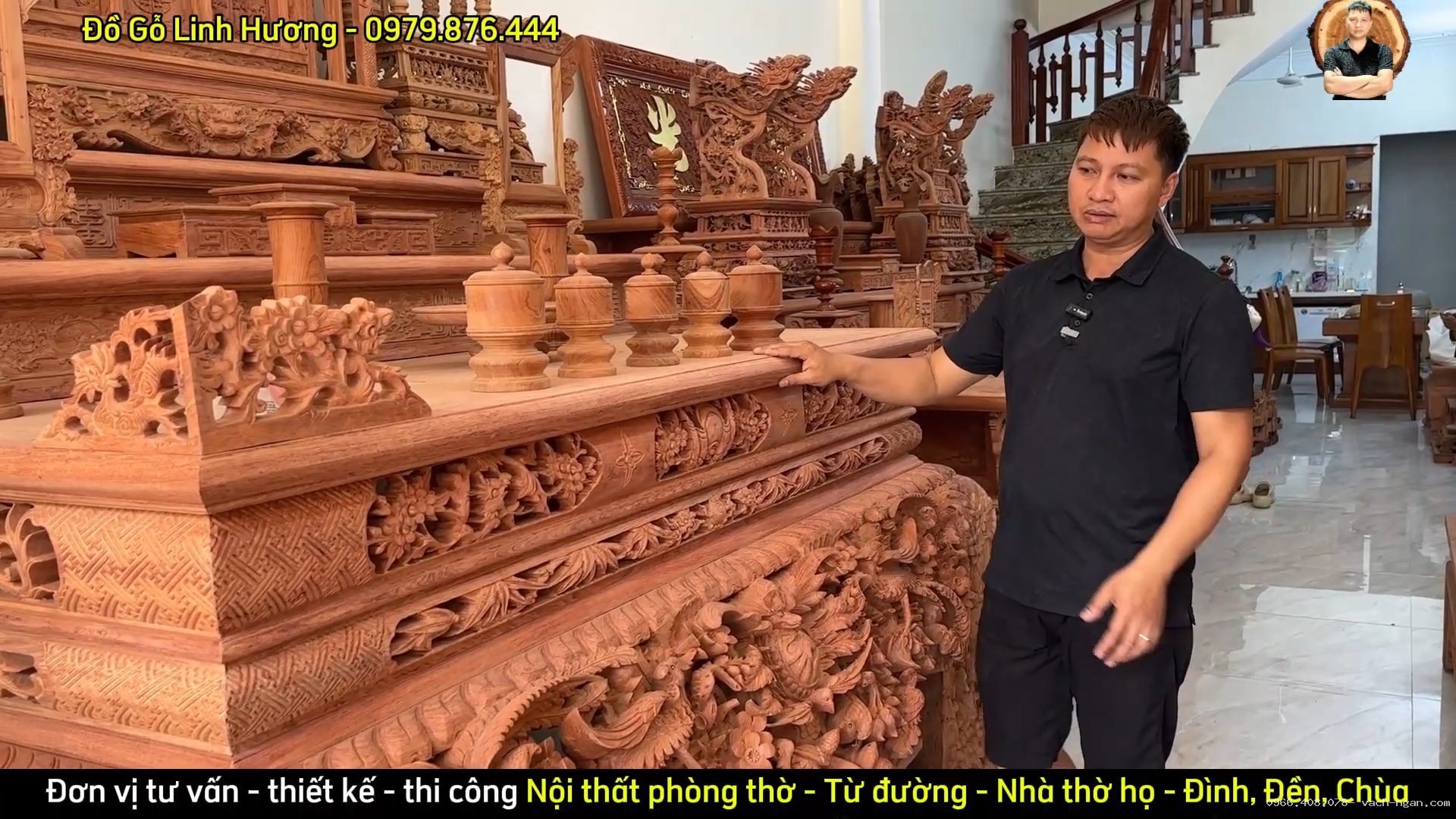 Vua sập thờ 2,17m phù hợp với không gian phòng thờ lớn