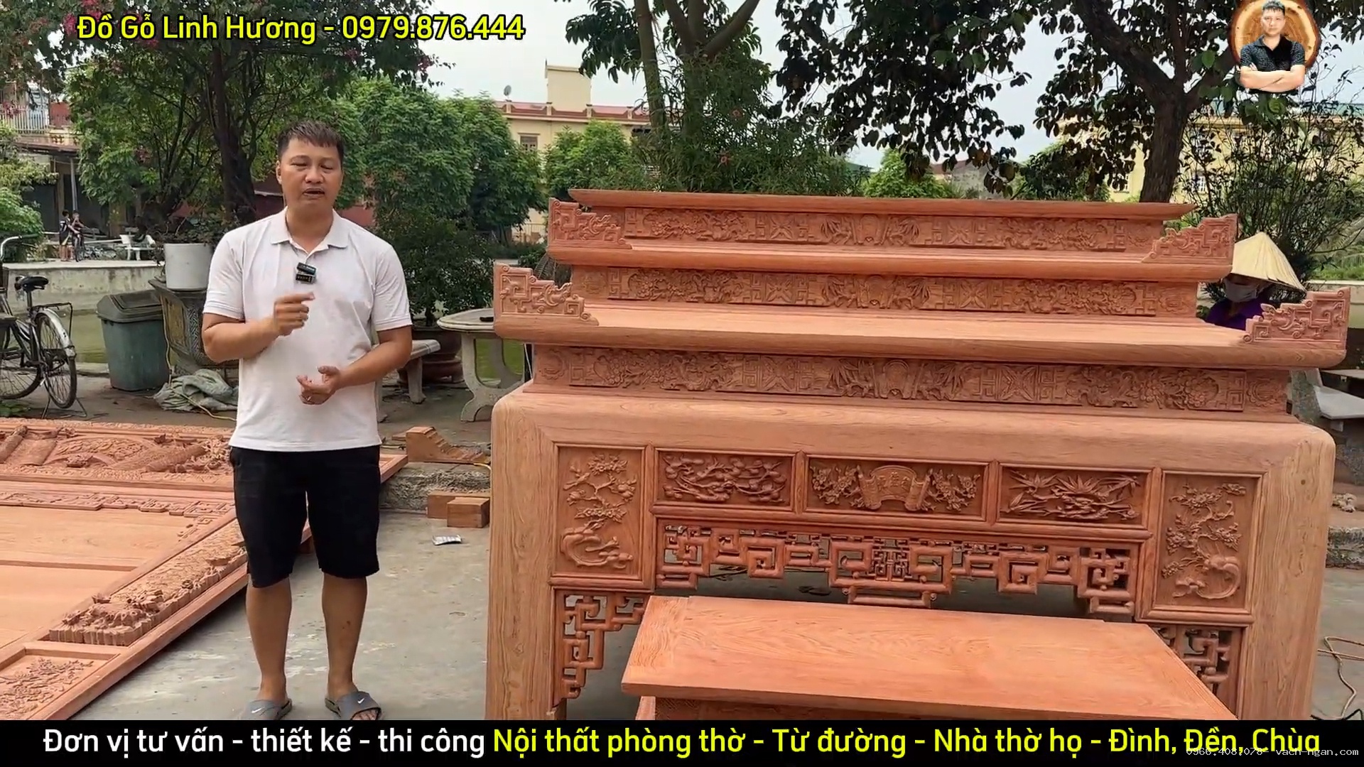 Thiết kế bàn thờ án gian thờ giả ô sa rộng rãi cho gia đình chú Tuấn