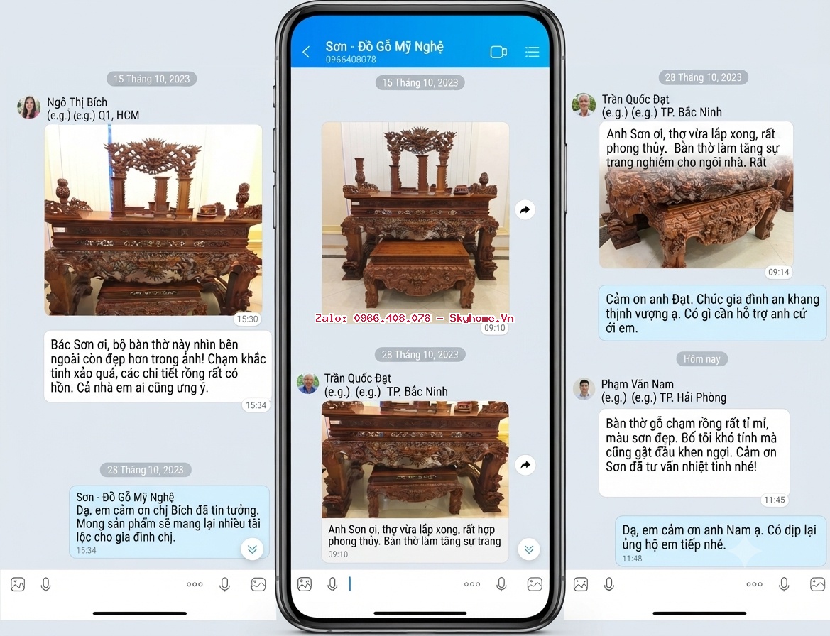 Chất liệu GỖ làm bàn thờ