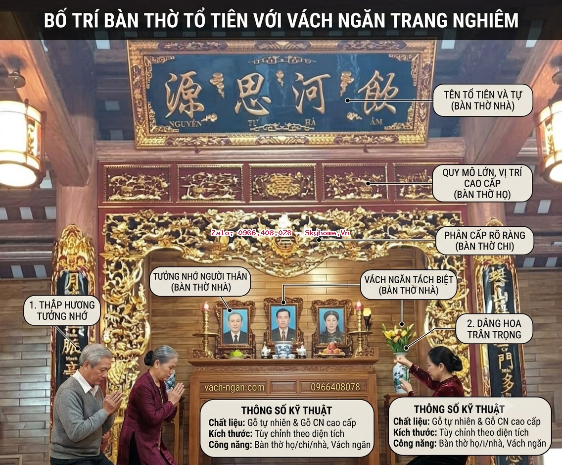 Hướng dẫn bố trí bàn thờ gia trong nhà và căn hộ chung cư