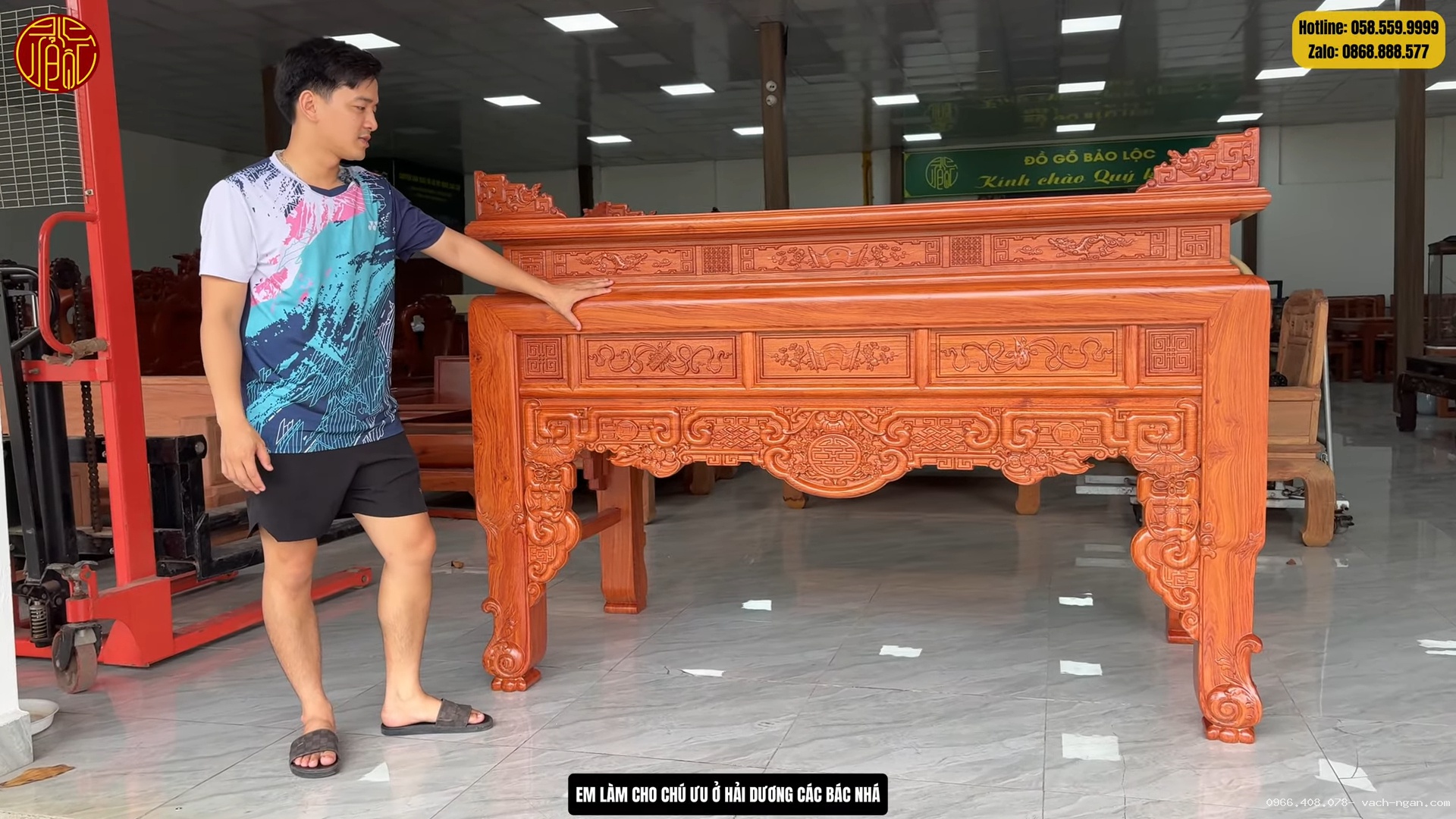 Thiết kế án gian thờ như ý gỗ hương đá cho gia đình khách hàng Quảng Ninh