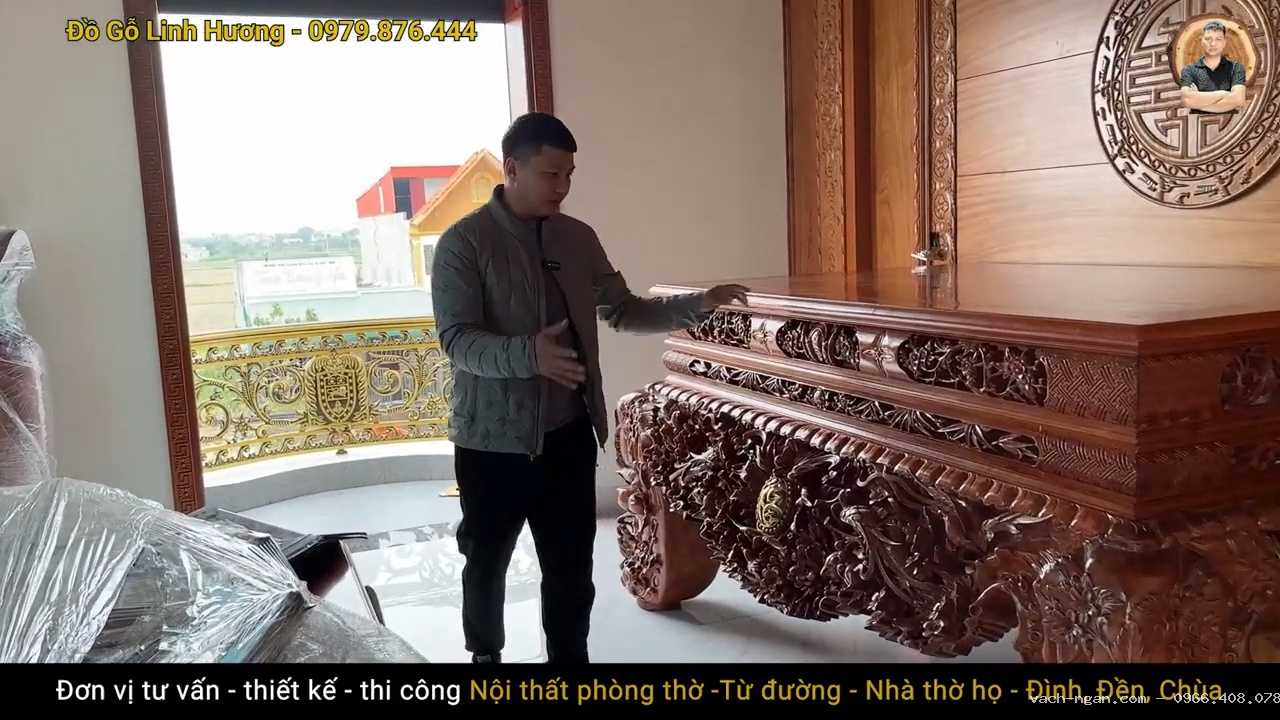 Bàn vua sập thờ TR30 gỗ hương đá tại Hưng Hà Thái Bình