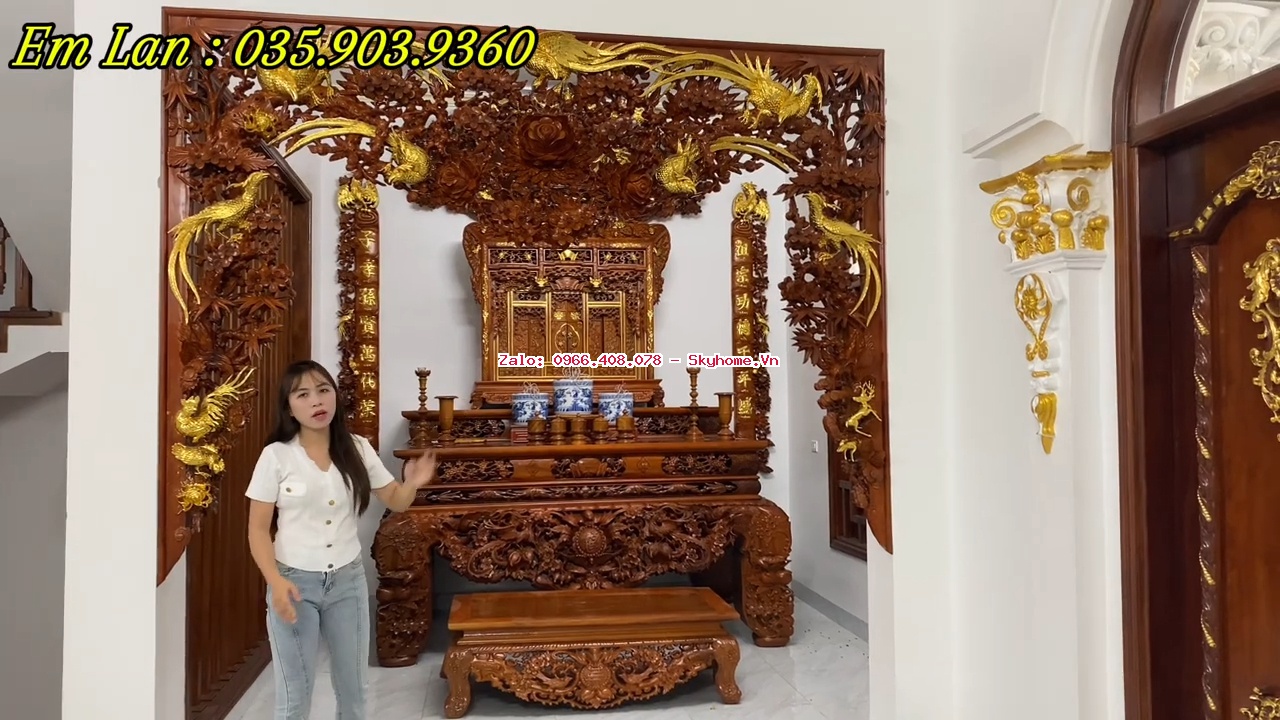 Cửa võng Hồng Trĩ, vua sập thờ Phượng Hoàng và khám thờ 3 buồng 6 cánh