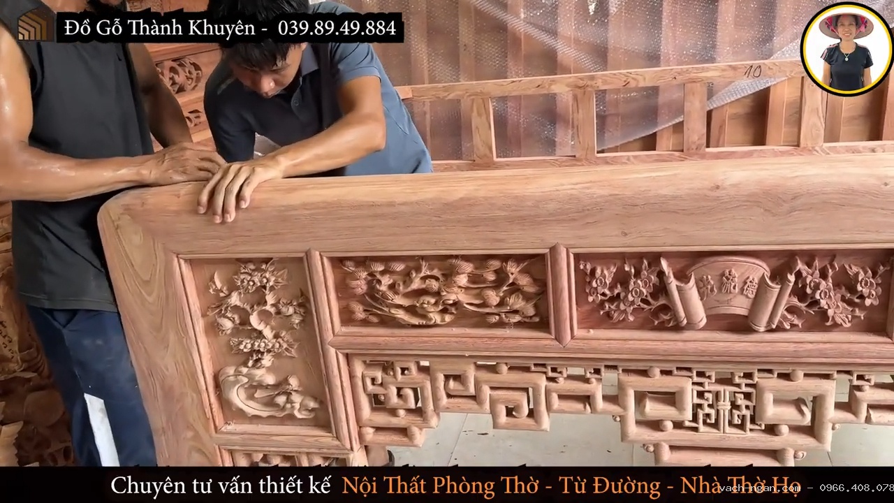 Bàn thờ hương đá mộng thắt chân 14 và chi tiết cấu tạo chắc chắn