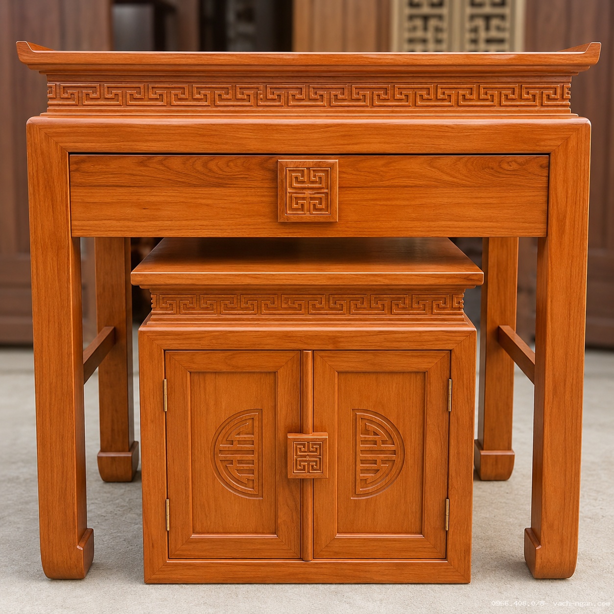 Tủ Thờ Đục 3 ông Thọ