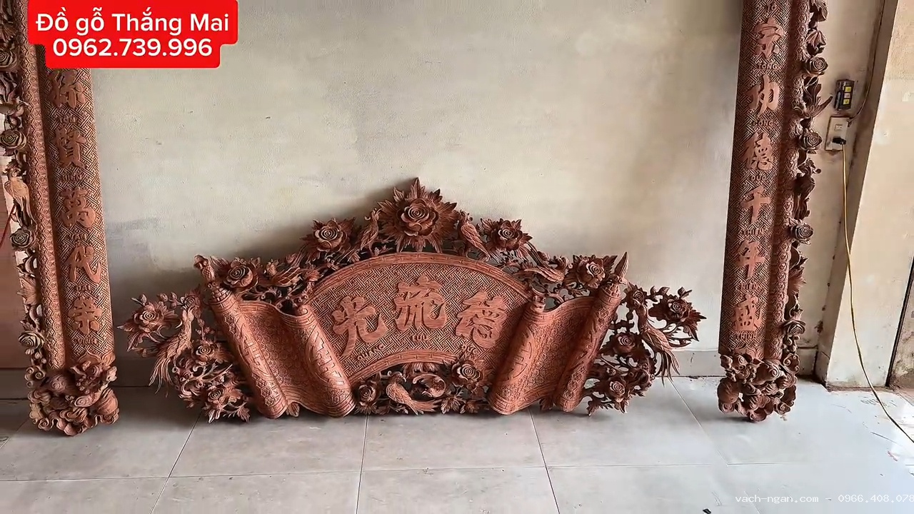 Cuốn thư câu đối Hồng Trĩ gỗ hương đá – Ý nghĩa tích đục Hồng Chĩ trong không gian phòng thờ